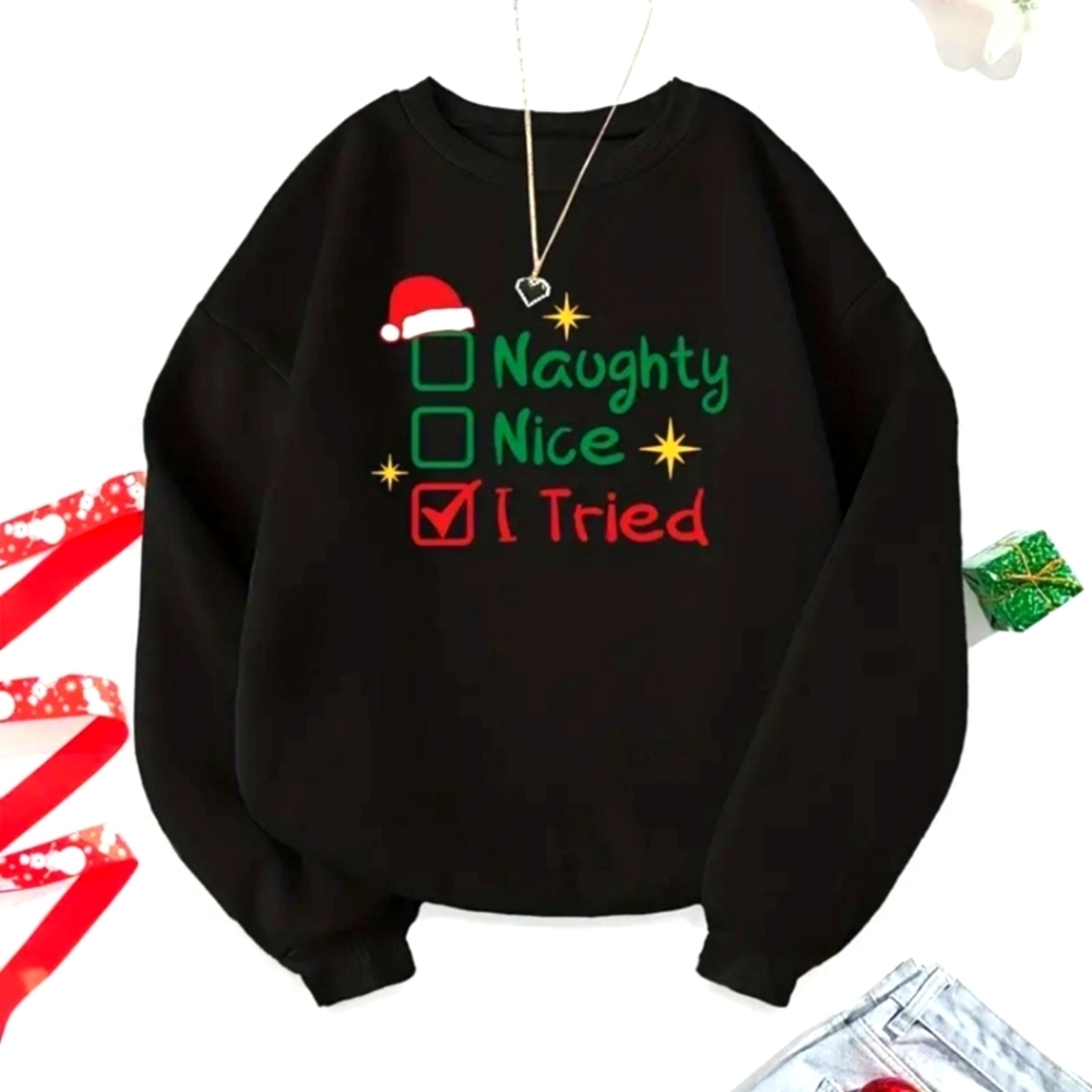 NEW Christmas Naughty & Nice Sweatshirt